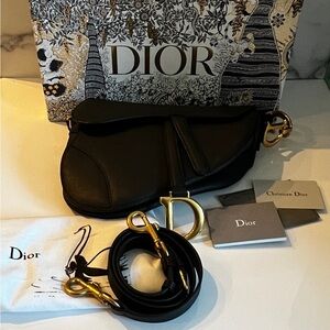 Dior Indigo Blue Calfskin Bag with Strap Large